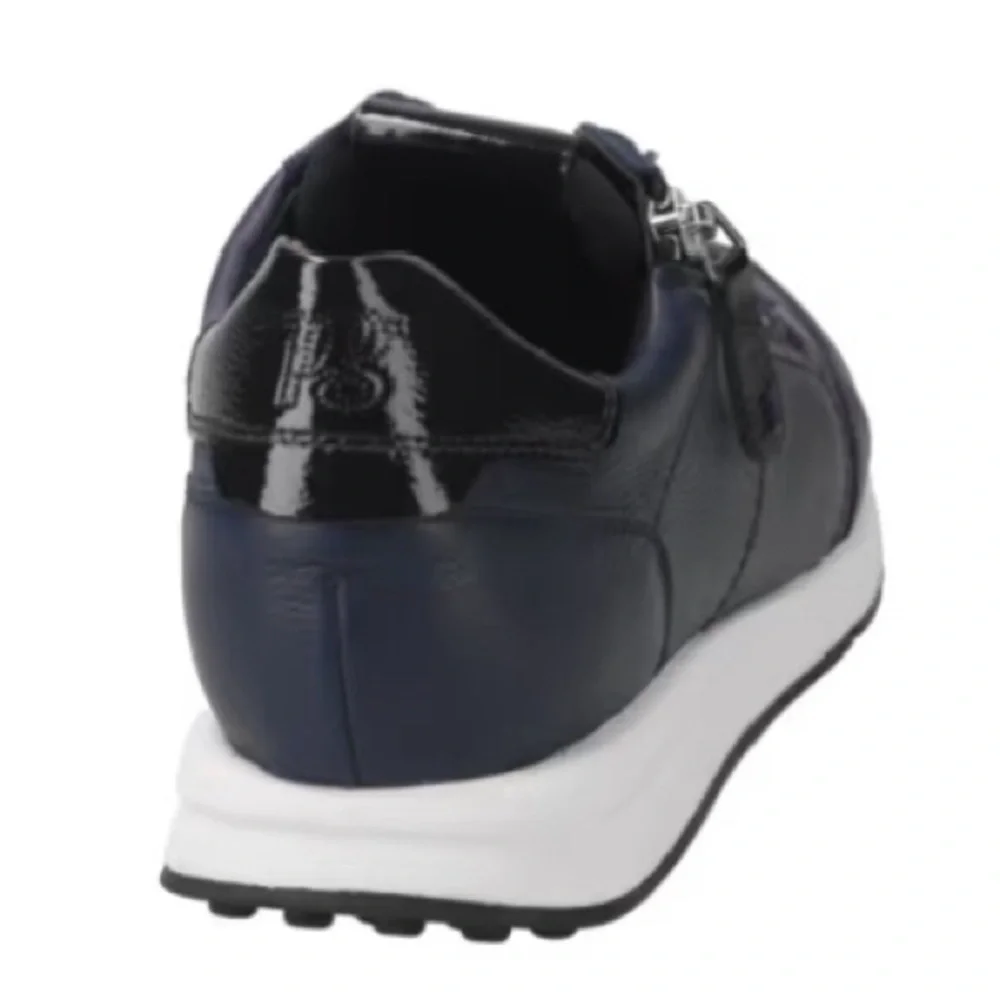 Navy Blue Leather sneakers. US 8.5
In Box, Never Used - Picture 2 of 14